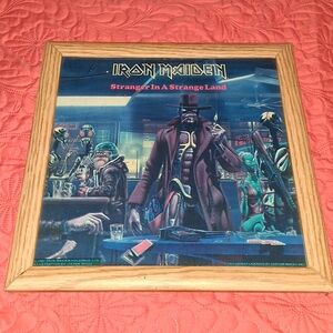 1987 Glass Iron Maiden Eddie Vintage Framed Picture Rock Metal
